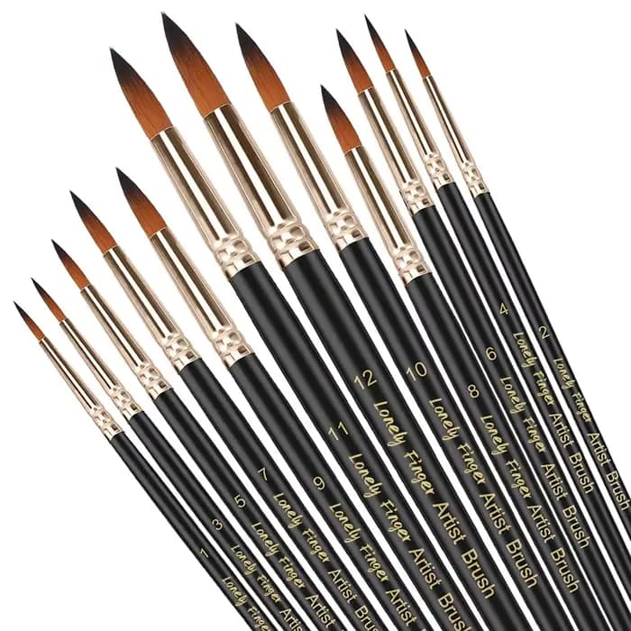 12/24/48 pièces ensemble de pinceaux pinceau professionnel pointe ronde pointue Nylon acrylique bros