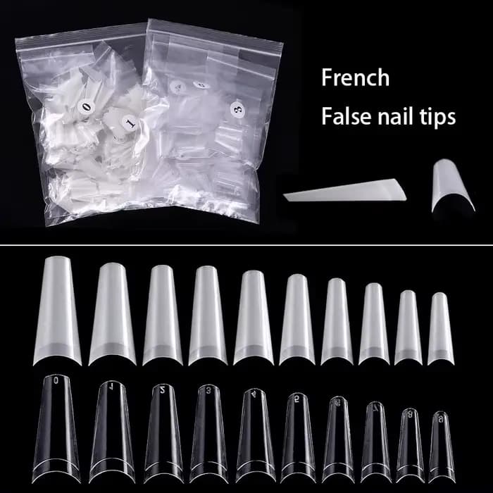 500 faux ongles Art conseils français naturel cercueil Transparent faux ongles conseils pour acryliq