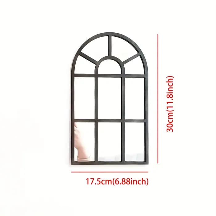 1 pièce Miroir mural arqué en bois et acrylique, style minimaliste, effet vitrail, pour salle de bai