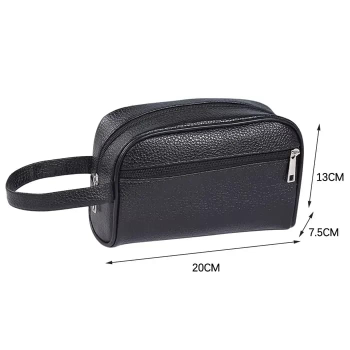 Trousse de toilette de voyage en cuir PU pour hommes et femmes, trousse de maquillage étanche pour d