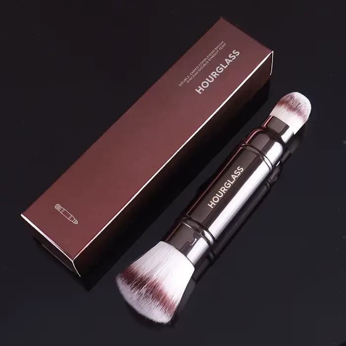 Pinceau à double extrémité xion pour fond de teint et poudre, outil cosmétique professionnel, manche