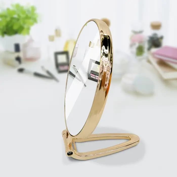 Miroir à main double face avec poignée pliable réglable, miroir de maquillage de voyage, portable, o