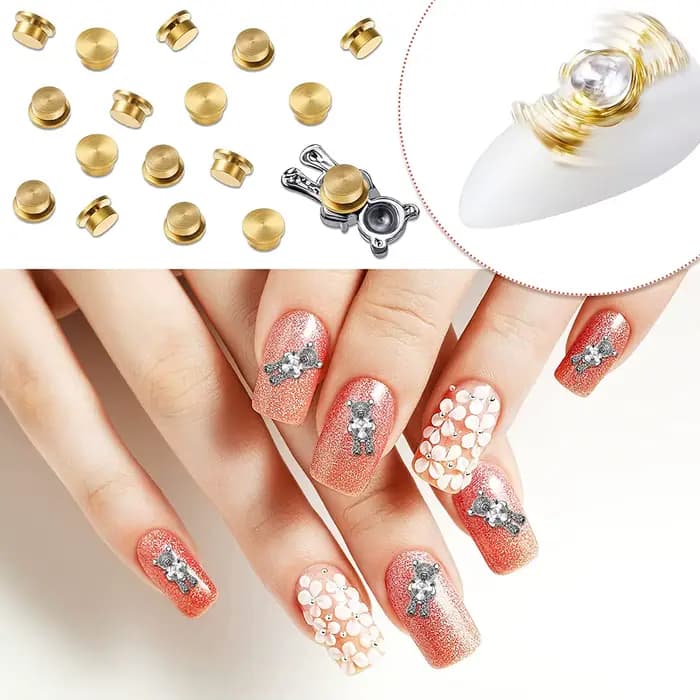 15 pièces rotatif ongles breloques 3D Nail Art rotatif charme rotatif roulement Nail Art outil ongle