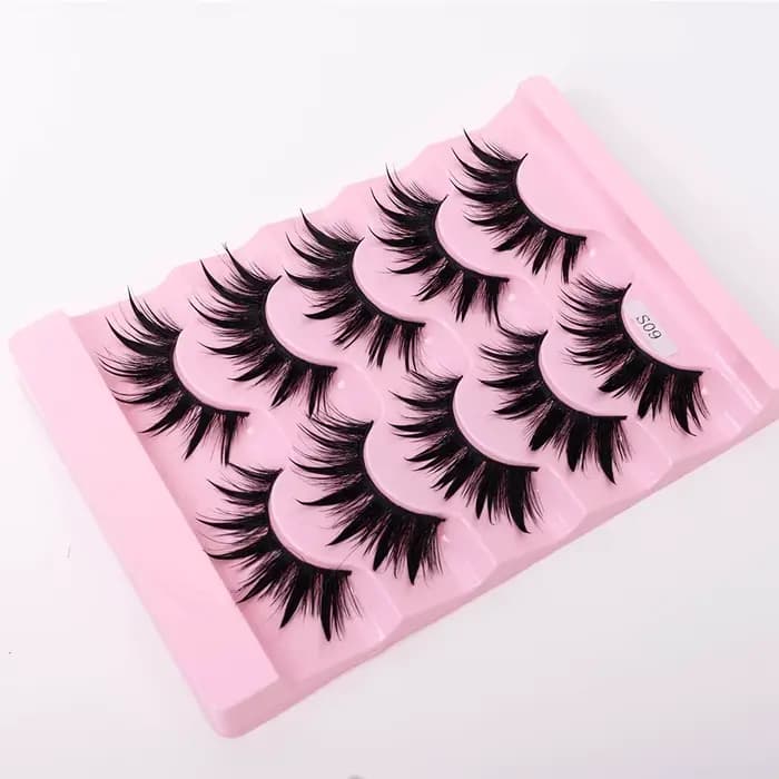 Nouveau 5 paires de faux cils humides, à porter naturellement des cils, queue pointue quotidienne, S