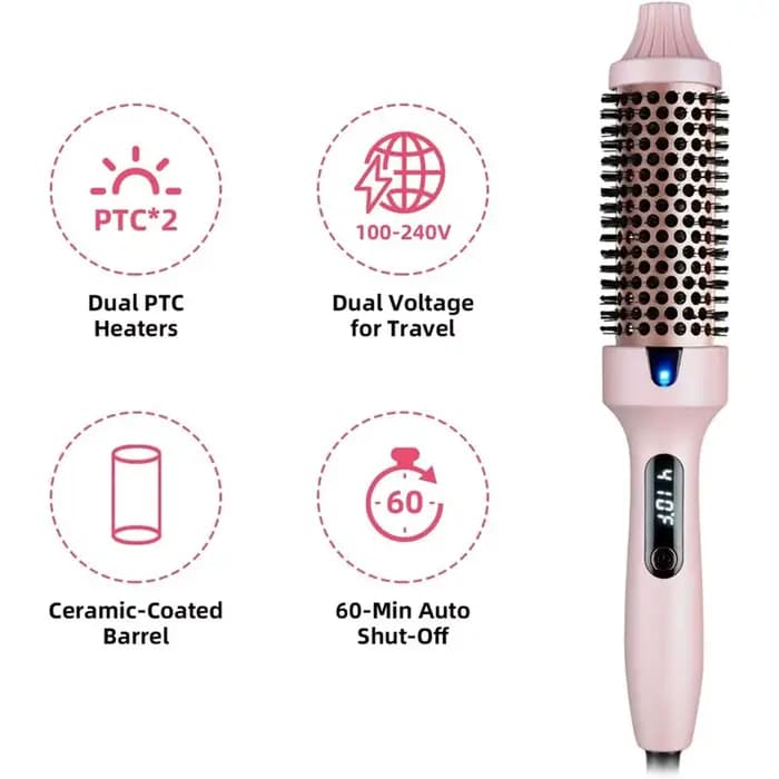 Brosse à friser à brosse thermique A04V, brosse ronde thermique chauffée ionique négative pour Look