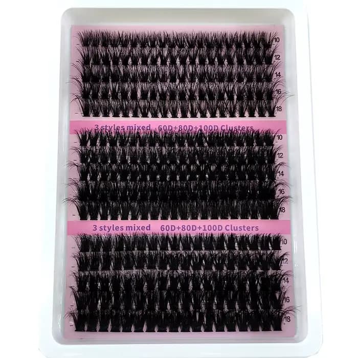 Nouveau 15 rangées bricolage 5D grappes de cils moelleux 60D-200D grappes de cils épais cils individ