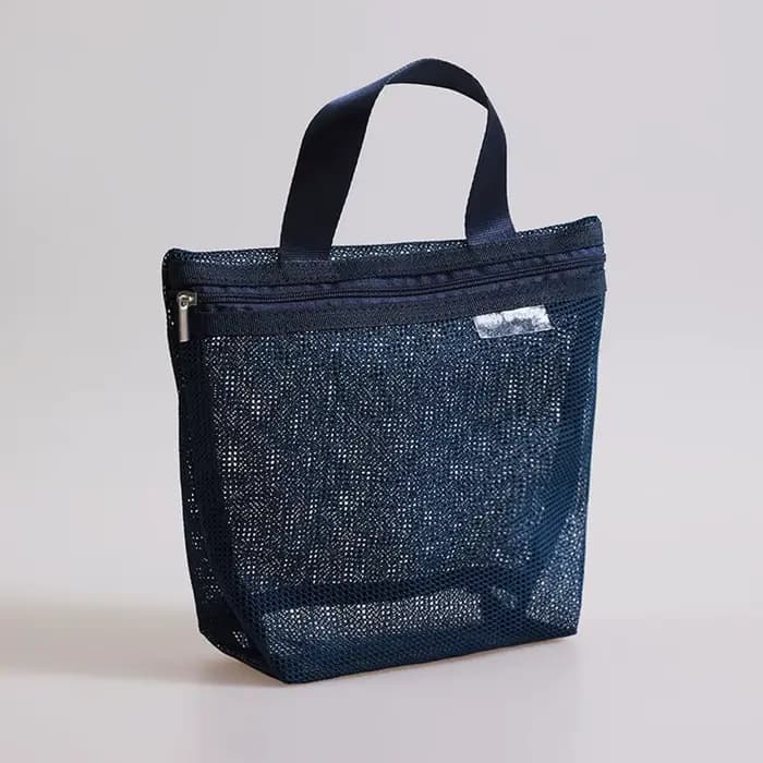Sac de toilette portable en maille, sac de rangement transparent, trousse de maquillage portable, sa