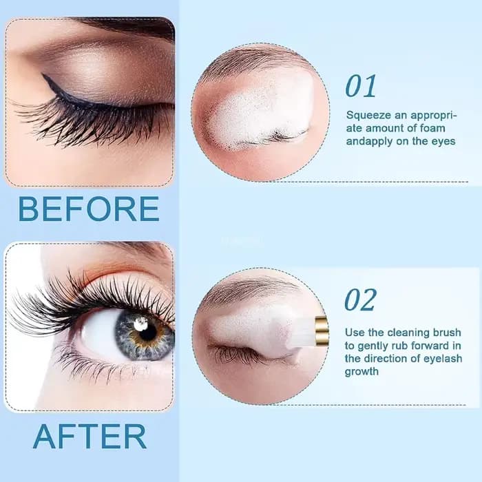 50/25 pièces dissolvant d'extension de cils avec ensemble de brosses à Mousse nettoyage des cils net