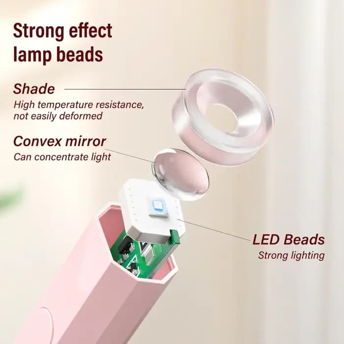 YIKOOLIN-Mini lampe à ongles UV sans fil avec affichage LED, lampe de luminothérapie portable
