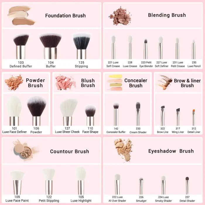 Jessup – ensemble de pinceaux de maquillage professionnels, 25 pièces, poudre, fond de teint, fard à