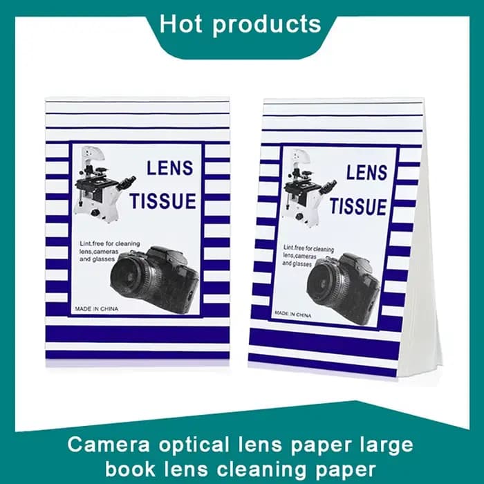 50 pièces / Papier pour nettoyer les lentilles 10 * 15 cm, grand format, pour microscopes et miroirs