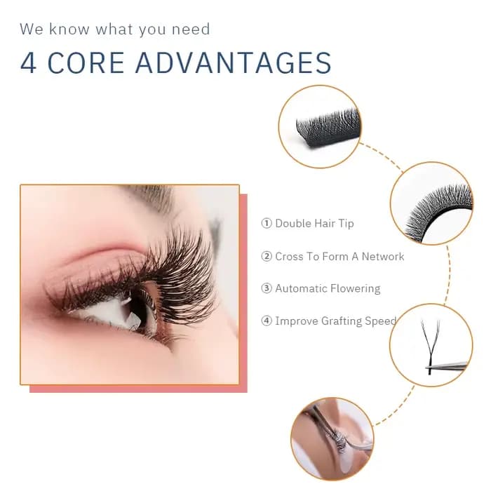 SONG LASHES Y forme ventilateurs préfabriqués Extensions de cils pour Salon cils individuels C D DD