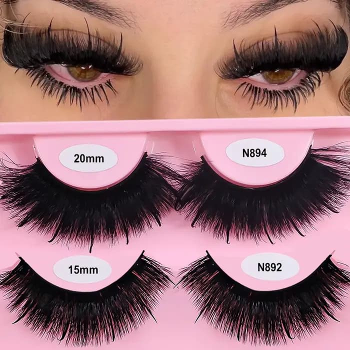 REDSIREN Faux cils en vison pointes vaporeux épais naturel pleine bande cils nouveau maquillage moel