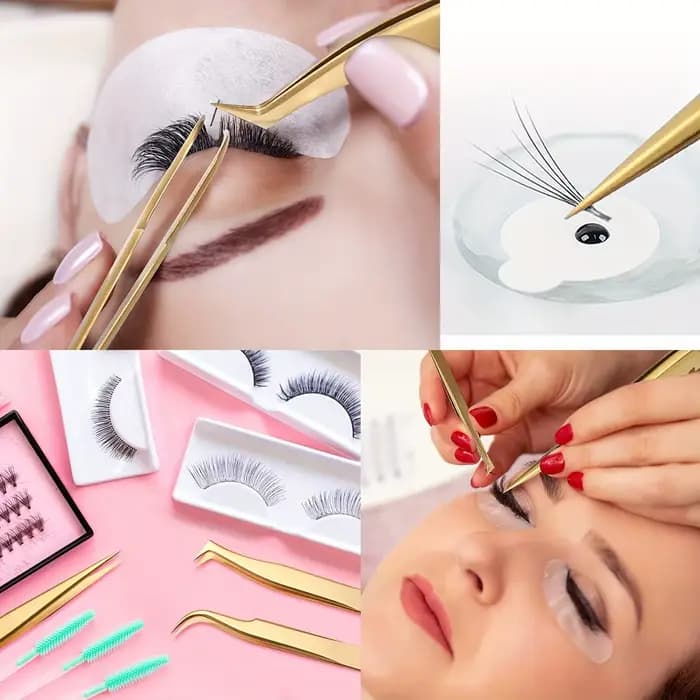 Ensemble de pincettes à cils de haute précision – comprend 3 pincettes à cils en acier inoxydable po