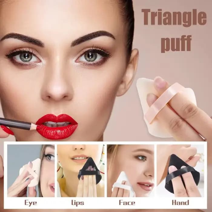 Mini éponge en velours triangle pour fond de teint, applicateur de correcteur pour le visage, éponge