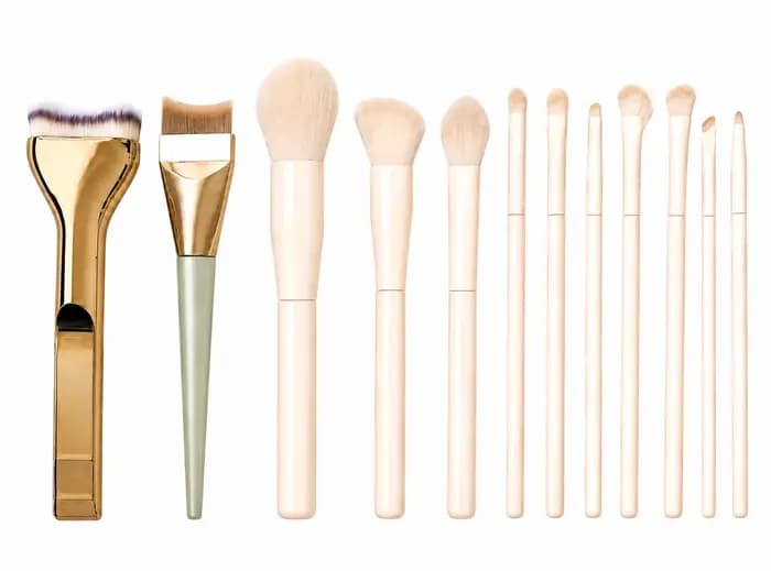 Ensemble professionnel de 12 pinceaux de maquillage avec pinceau pour le fond de teint, pinceau pour