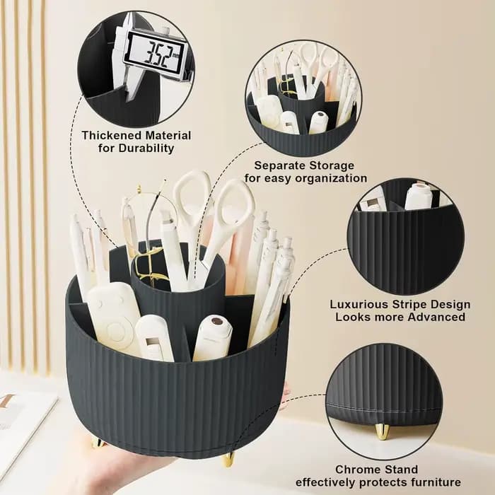 Organisateur de porte-brosse de maquillage 5 emplacements 360 ° Organisateurs rotatifs de stockage