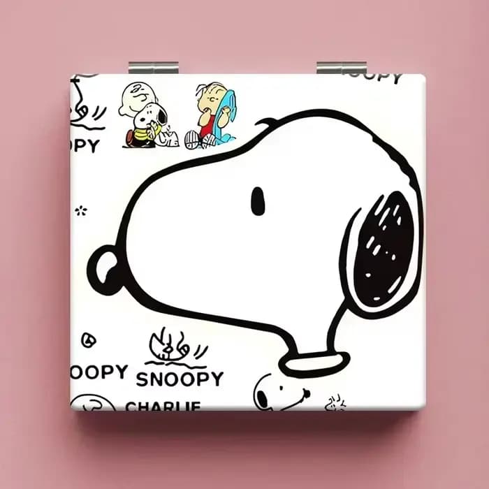 Snoopys miroir de maquillage de dessin animé mignon Mini miroirs à main pliants Portable étudiant fi