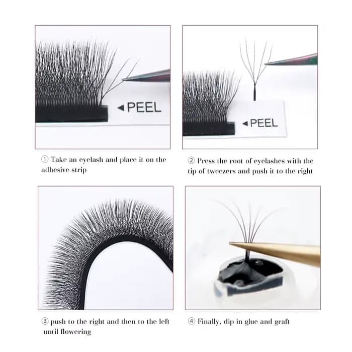 DeceMars 5D - Extension de cils en forme de W (12 lignes/plateau) pour le maquillage