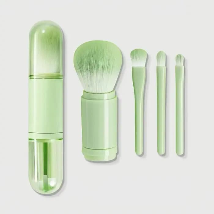 Pinceau de maquillage 4 en 1 de haute qualité, brosse cosmétique professionnelle Portable, brosse à