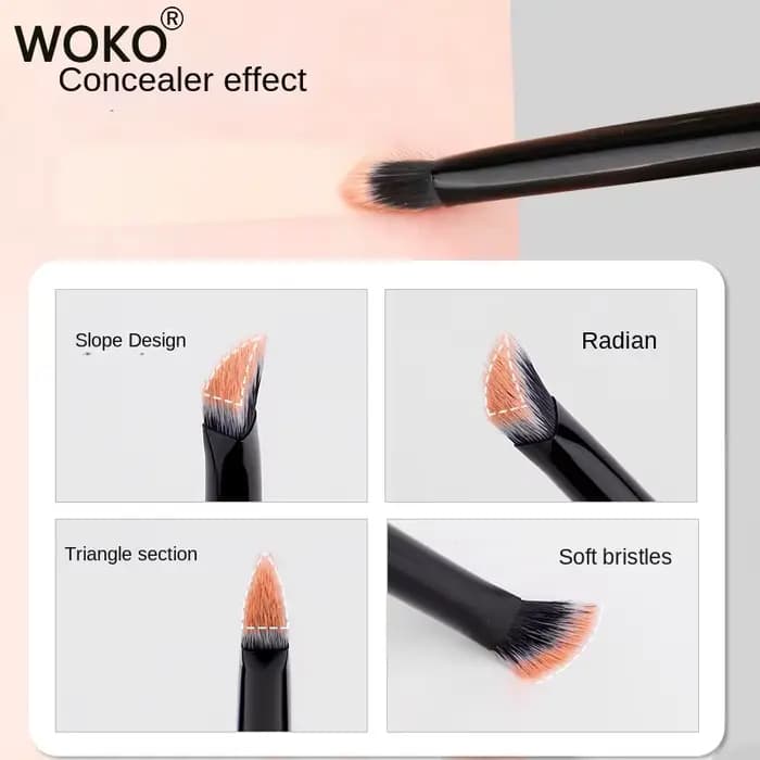 Petit pinceau anti-cernes en fer, crème coudée, fond de teint, pinceaux de maquillage, Triangle coud