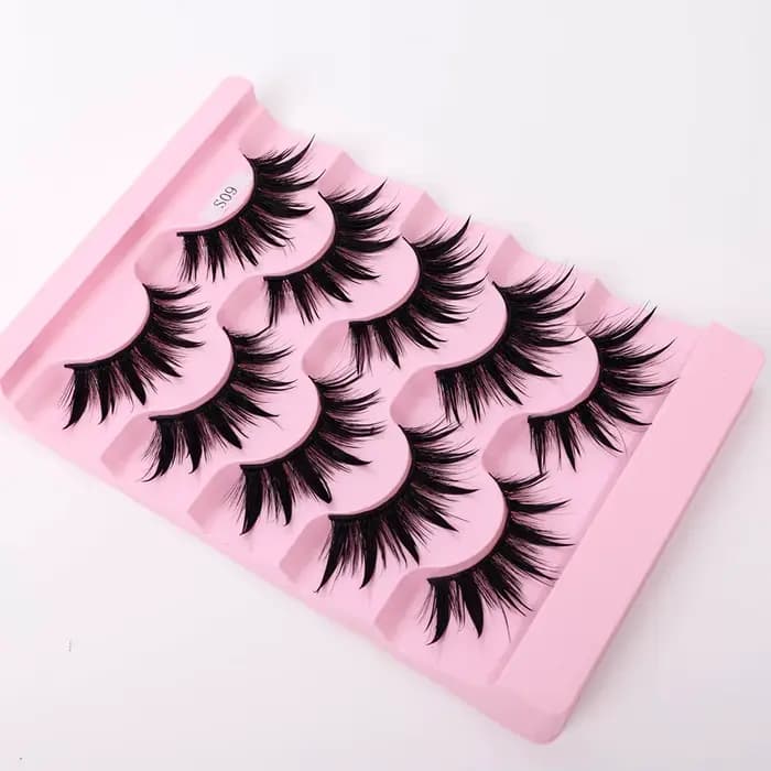 Nouveau 5 paires de faux cils humides, à porter naturellement des cils, queue pointue quotidienne, S