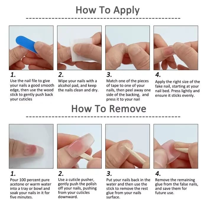 10 pièces mignon fait à la main presse sur les ongles couverture complète rose doux ongles avec stra