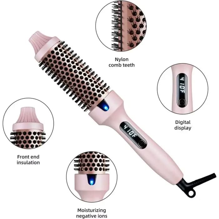 Brosse à friser à brosse thermique A04V, brosse ronde thermique chauffée ionique négative pour Look