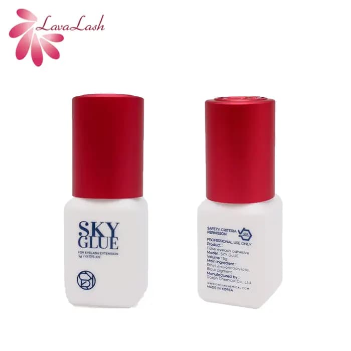 Extensions de cils coréennes originales, colle Sky avec capuchon rouge, temps de séchage de 1 à 2 se
