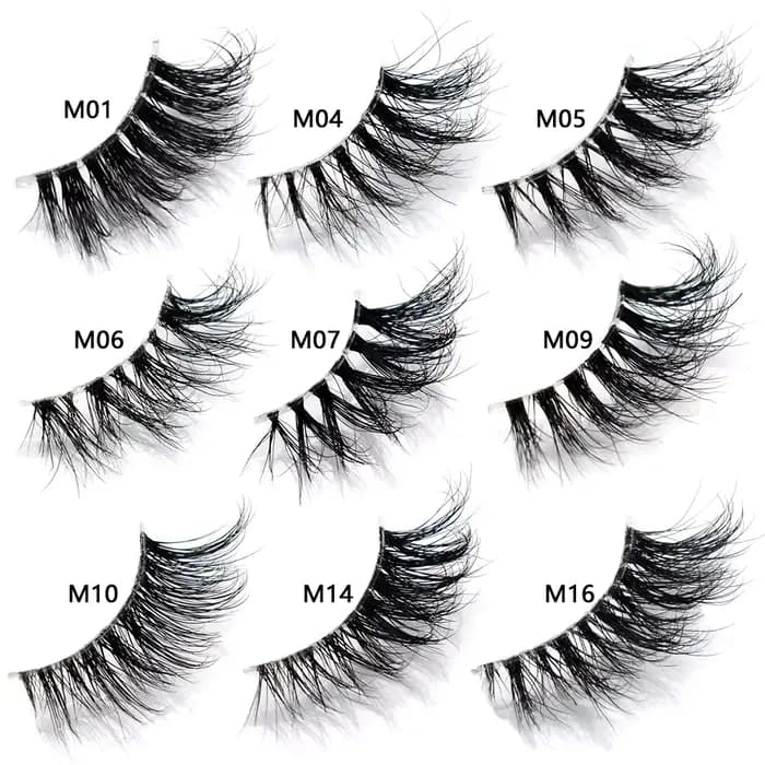 Articles en vrac 10/30/60/100 paires demi-cils de vison naturel longs moelleux vaporeux demi-cils Ex
