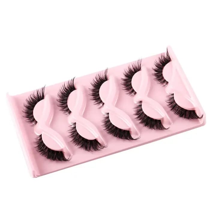 Faux-Cils en Faux Vison Naturel, Longs, Manga, Yeux Ailés, Accessoire de Maquillage, 5 Paires