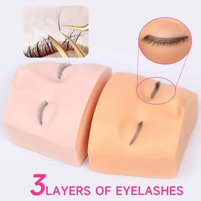 Tête de Mannequin à 3 Couches pour la Pratique du Maquillage, Extensions de Cils, Outils de Formatio