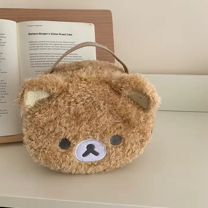 Étui de maquillage en peluche, sac à cosmétiques ours décontracté, pochette de rangement de bijoux p