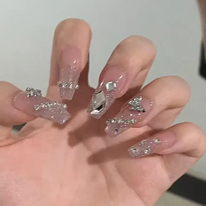 Faux ongles français amovibles en acrylique, mi-longs, ensemble de faux ongles, couverture complète,