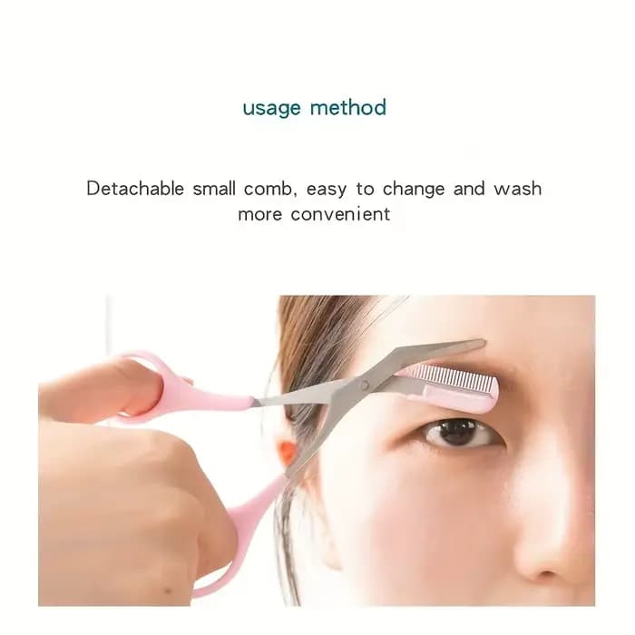 Ciseaux de coupe de sourcils en acier inoxydable avec peigne, outil de maquillage sûr pour couper le