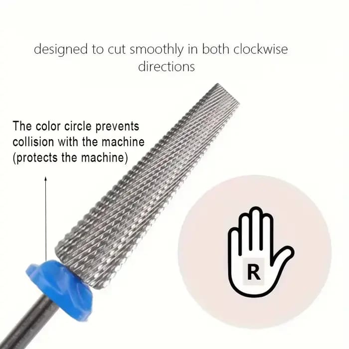 Forets à ongles en carbure de tungstène Extra longs 5 en 1, 24mm, accessoires de sécurité pour Salon