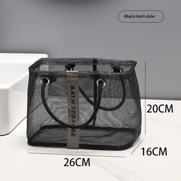 Trousse de toilette en maille avec trous de drainage – Organisateur de douche portable pour hommes e