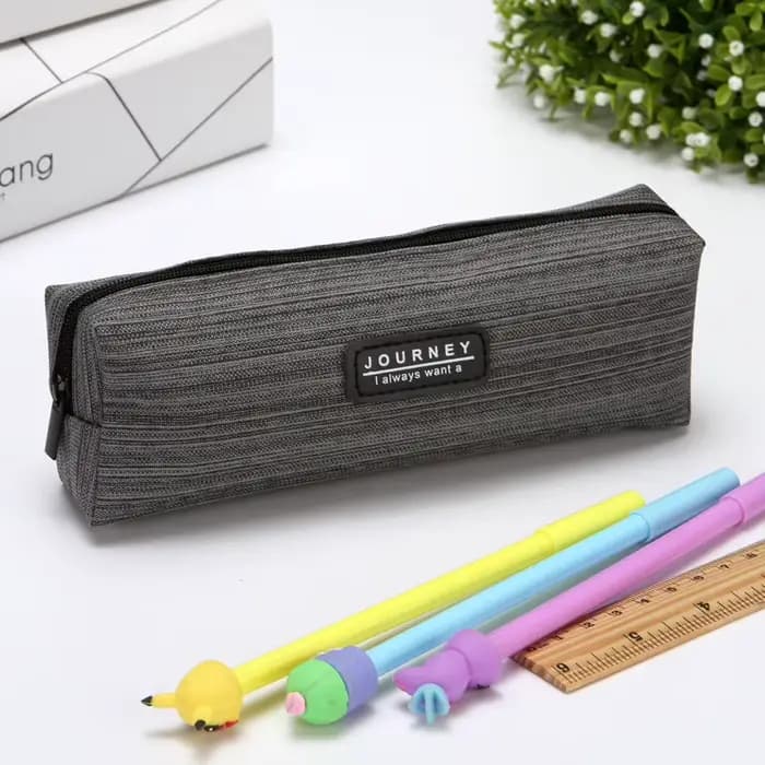 Trousse à Crayons en Toile Bleue de Grande Capacité, Sacs pour Documents Solides, Fournitures Scolai
