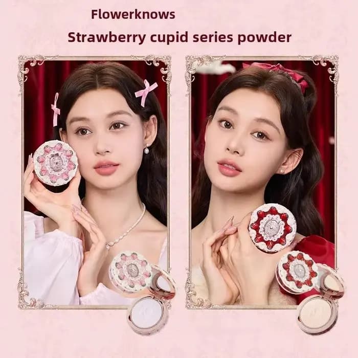 Boîte Gif de maquillage cupidon aux fraises, fard à paupières liquide, joues, lèvres rouges, poudre