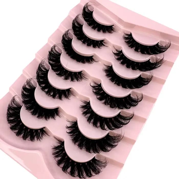 7 paires de cils de bande russe naturelle cils de vison moelleux 3D faux cils cils de Volume russe b