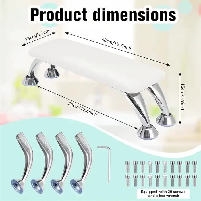 Grand accoudoir professionnel pour ongles, haute qualité, cuir PU, microfibre, lampe à ongles, oreil