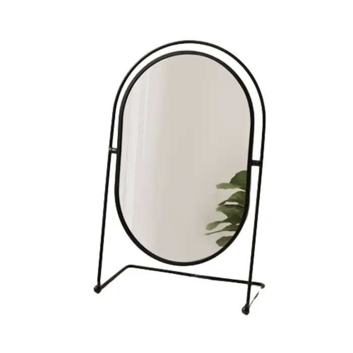 Miroir de maquillage nordique Iron Art 360 ° Miroir de support de bureau à cadre en fer rotatif, c