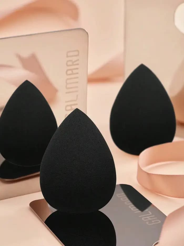 Ensemble d'éponges de maquillage aux œufs noirs, liquide, crème et poudre, éponges de beauté impecca