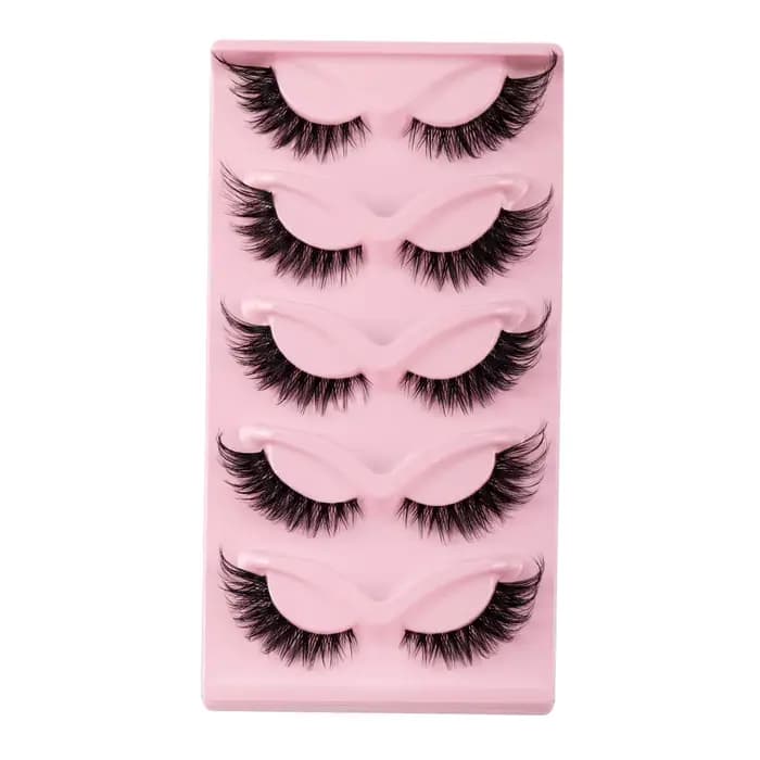 Faux-Cils en Faux Vison Naturel, Longs, Manga, Yeux Ailés, Accessoire de Maquillage, 5 Paires
