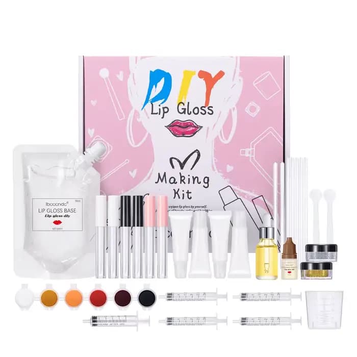 Kit DIY de gloss à lèvres hydratant, base de gel transparente pour gloss à lèvres 100ml avec tubes d