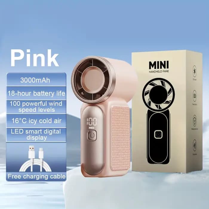 Mini ventilateur portatif 3600mAh, ventilateur turbo de poche haute vitesse pour les voyages en plei