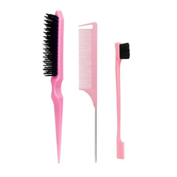 Peigne à queue pointue, outils de coiffure, brosse à sourcils à double tête, peigne à Triple rangée,