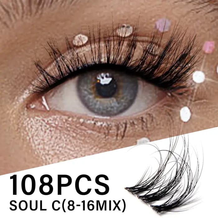 Extensions de cils naturels réutilisables, groupe de cils individuels, 0.05mm, 0.1mm, contaminants 3