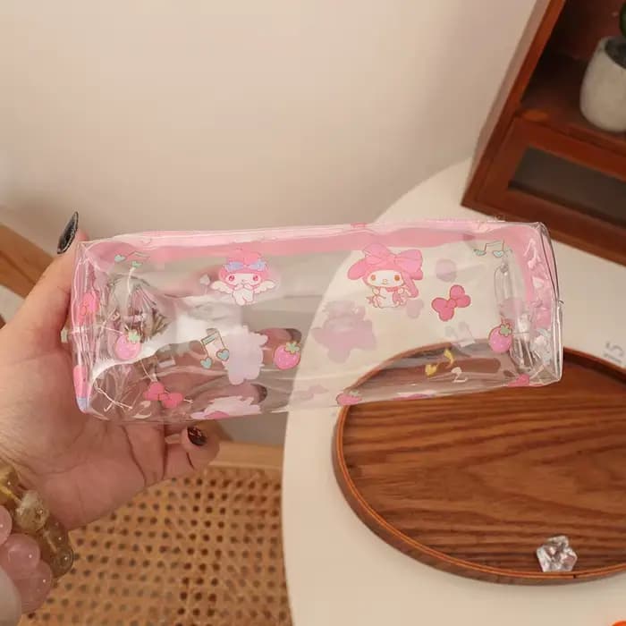 Trousse à crayons Hello Kitty Kawaii, grande capacité, esthétique soignée, sac de rangement imprimé