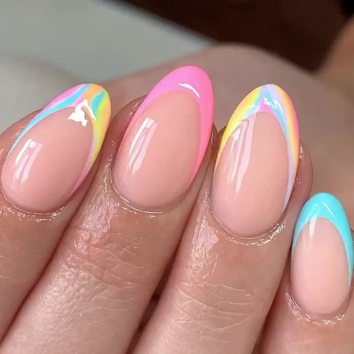 24 pièces/ensemble nouveau ovale presse sur ongles Patch portable ongles conseils mignon dessin anim